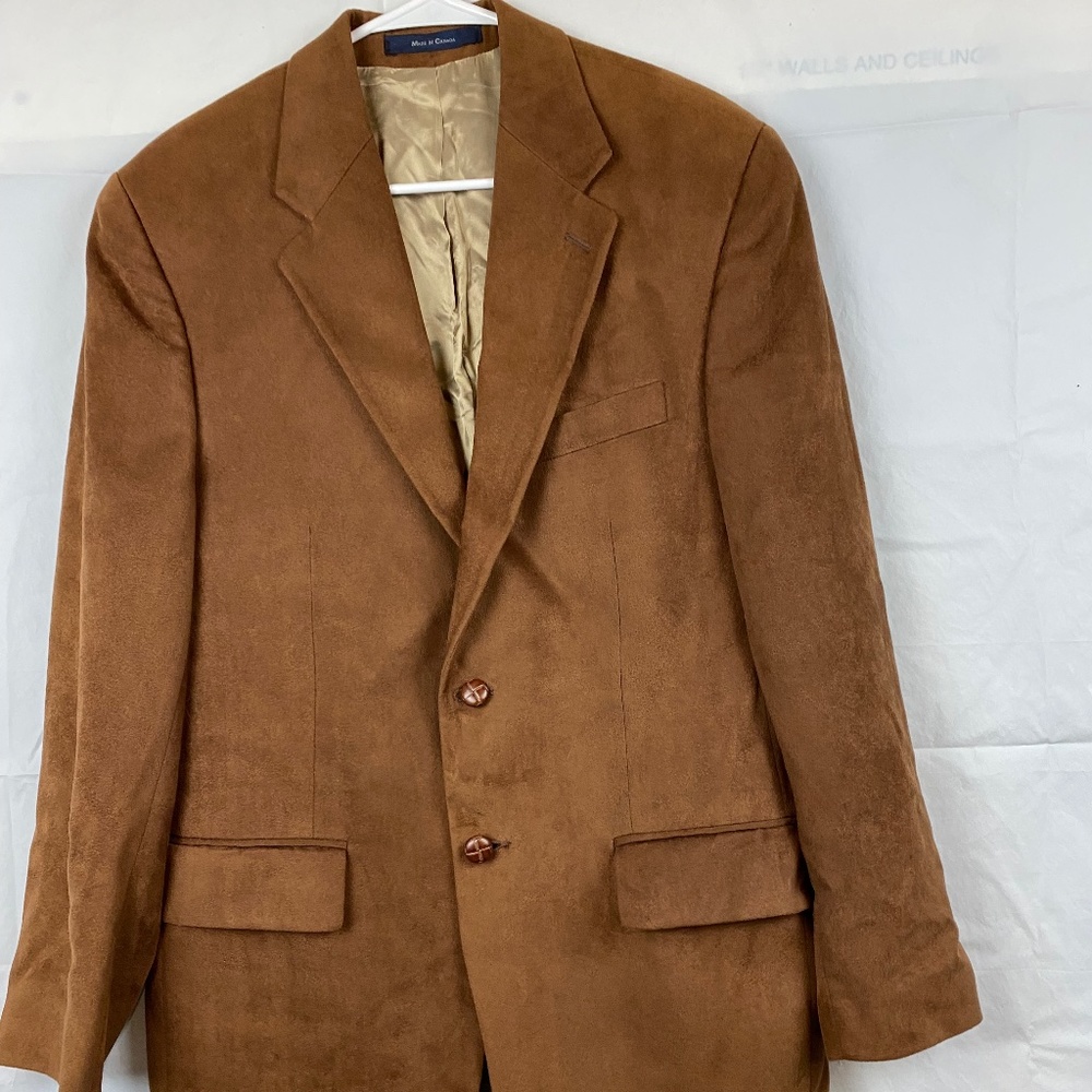 Vtg Polo University by Ralph Lauren Suede Blazer 39R Men’s Jacket Brown Tan